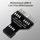 1 to 2 USB2.0 9Pin to USB3.0 19Pin Front Panel Plug Connector for Motherboard