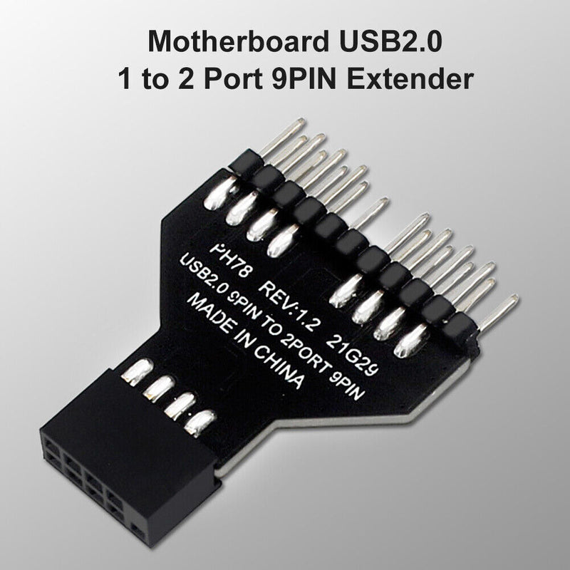 1 to 2 USB2.0 9Pin to USB3.0 19Pin Front Panel Plug Connector for Motherboard