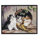 Full Embroidery 11CT DIY Cute Kittens Stamped Cross Stitch Kit Needlework Newly