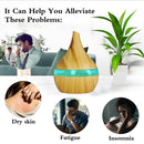 300ml Wood Grain Humidifier Mist Maker USB Colorful Aroma Diffuser (A) Newly