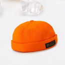 Fashion Hip Hop Docker Pumpkin Cap Unisex Brimless Beanie Skullcap (Orange)