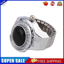 3pcs Charm Electronic Quartz Agate Round Elastic Finger Ring Watch