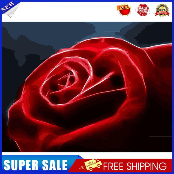 DIY Digital Painting By Numbers Rose Frameless Canvas Picture Home Wall Art