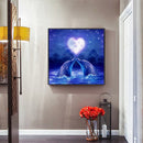 Garuru-Jidong Full Diamond Heart-shaped Moon and Dolphin Animal Series E459