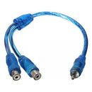 Splitter Stereo Connector 1 RCA Male To 2 Female Audio Cable Y Adapter