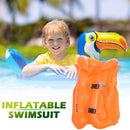 Kids Inflatable Swimsuit Life Jacket Floating Buoy Swimming Vest (Orange L)