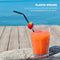 Drinking Straws Stripe Colourful Plastic Drinking Straws (100 Pack Black) Newly