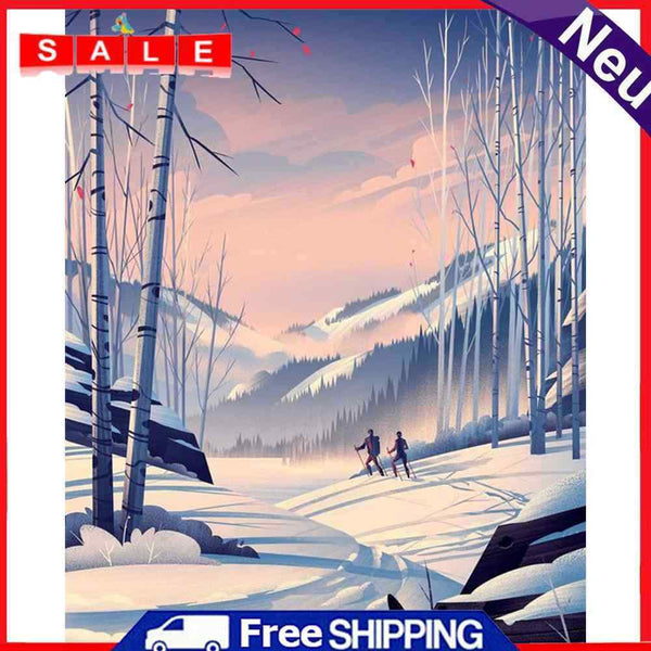 Hand Painted Oil Paint By Numbers DIY Cabin Scenery Drawing Wall Decoration Gift