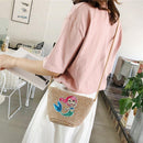 Summer Shoulder Handbags Women Animal Print Weaving Crossbody Messenger Bags