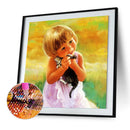Little Girl Diamond Painting 5D DIY Full Round Rhinestone Mosaic Decoration K