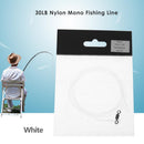 Outdoor 1m Carp Fishing 30LB Nylon Mono Fishing Line Core Tackle(White)