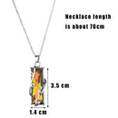 Men Crystal Glass Leaves Tree Pendant Necklace Rainbow Stone Amethyst Pendant