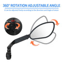 Bike Mirror - MTB Road Bicycle Safe Rear View Mirrors for Handlebar (Left) Newly