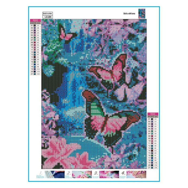 Butterfly 5D Full Diamonds Painting DIY Embroidery Cross Stitch Home Decor
