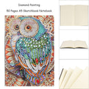 DIY Owl Special Shaped Diamond Painting 50 Pages A5 Sketchbook Drawing Book Gift