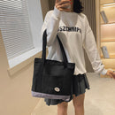 Women Fashion Canvas Patchwork Shoulder Bag Casual Large Capacity Tote Handbags