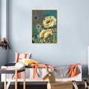 DIY Blue Printed Flowers Mosaic Full Round Diamond Drawing Handmade Rhinestone