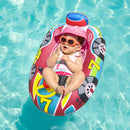 Car Shape Inflatable Swimming Ring Floating Ring with Steering Wheel (Pink)