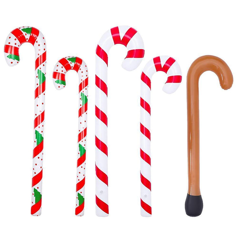 Inflatable Candy Canes PVC Candy Canes Balloons Costume Prop (1.2m Printed)