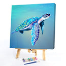 Swimming Turtle Canvas Paint By Numbers Oil Hand Painted Drawing Kit Home D