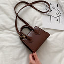 Women Solid Crossbody Handbag PU Female Simple Travel Shoulder Top-Handle Bags