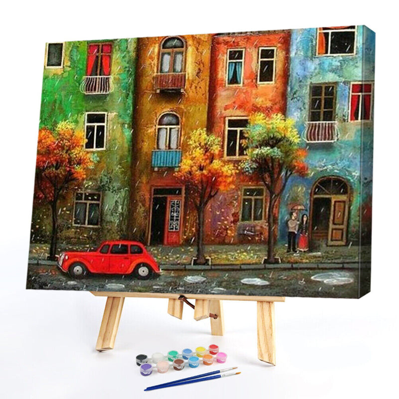 Colored Streets Frameless Picture Oil Paint By Numbers Hand Painted Picture
