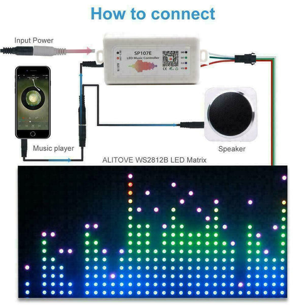 SP107E Bluetooth Muti-Color LED Music Controller Smart Electronic G2R9 X6V5