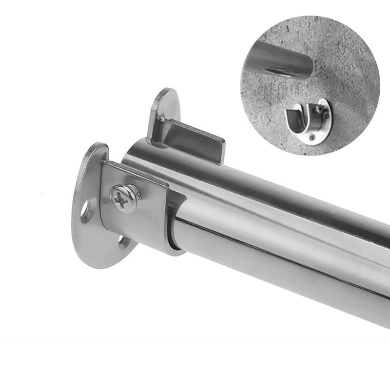 Stainless Steel U-Shaped Closet Rod End Wardrobe Hang Rail Pole Support Soc