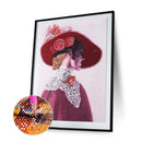Special Shaped 5D Lady with Bowler Hat Kit DIY Diamond Painting (Y146) Newly