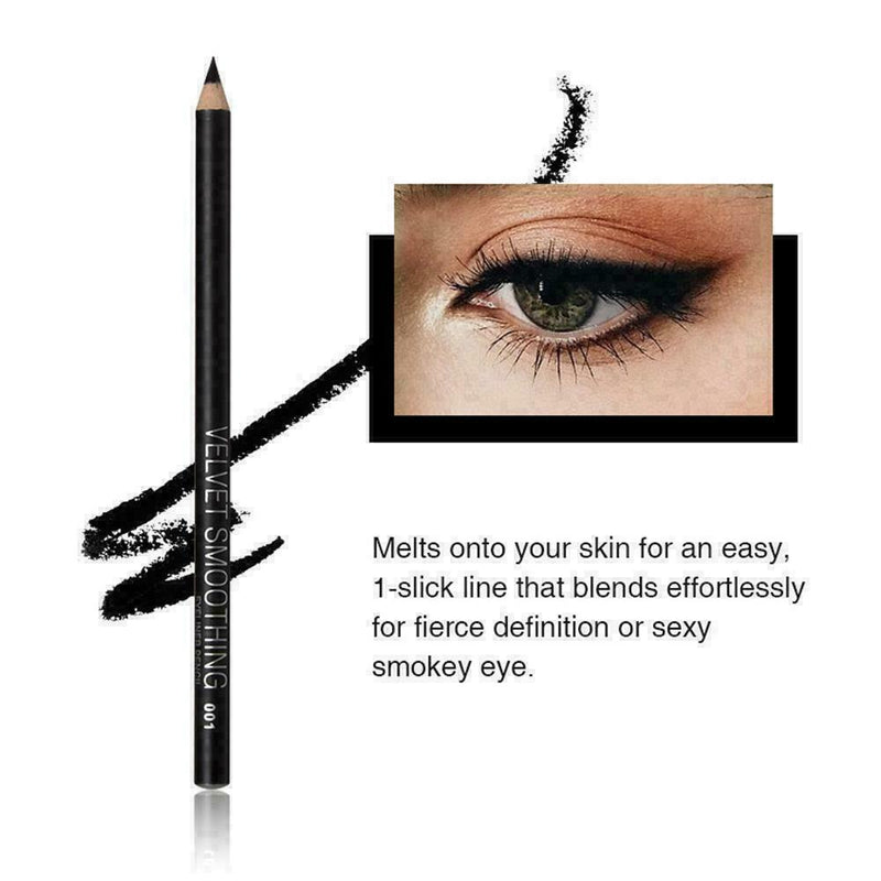 12PCS Waterproof Eye Liner Beauty Cosmetic Smooth Black Penc F9C4 Eyeliner V2F6