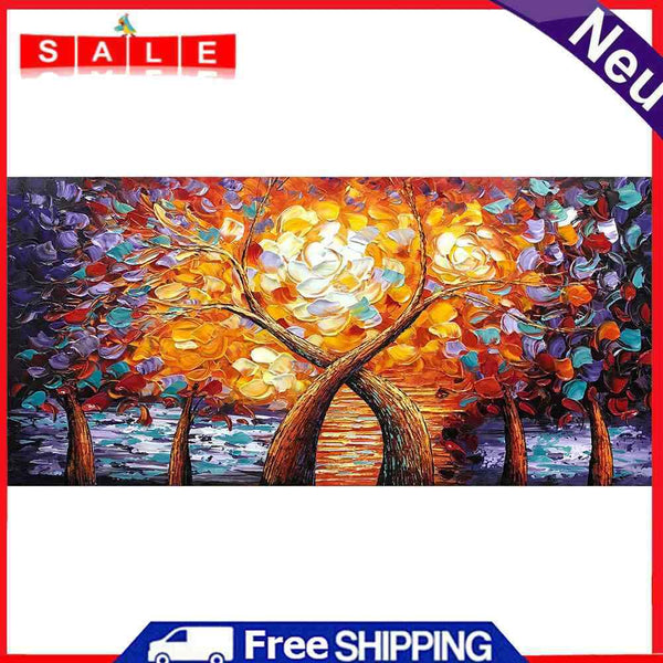 Flower Tree by Lake Oil Paint By Numbers Kits Picture Wall DIY Home Decoration