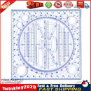 Multifunctional Rotatable Drawing Ruler Math Art Design Template (Blue) Newly