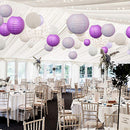 4 inch Round Chinese Paper Lantern DIY Paper Ball Lamp Party Decor (Purple)