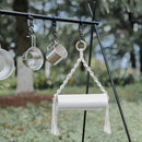 Nordic Woven Wall Hanging Rope Paper Roll Holder Towel Rack Decor (Beige) Newly
