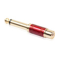 REXUS 6.35mm Male Mono Plug to RCA Female Audio Adapter Converter(Red) Newly
