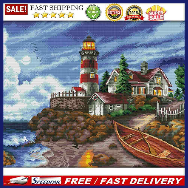Landscape Cross Stitch 14CT Stamped Print Canvas Needleworks Ornaments for Gi