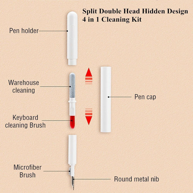 Earbuds Cleaning Pen for Airpods 4 in 1 Cleaner Kit Keyboard Clean Brush
