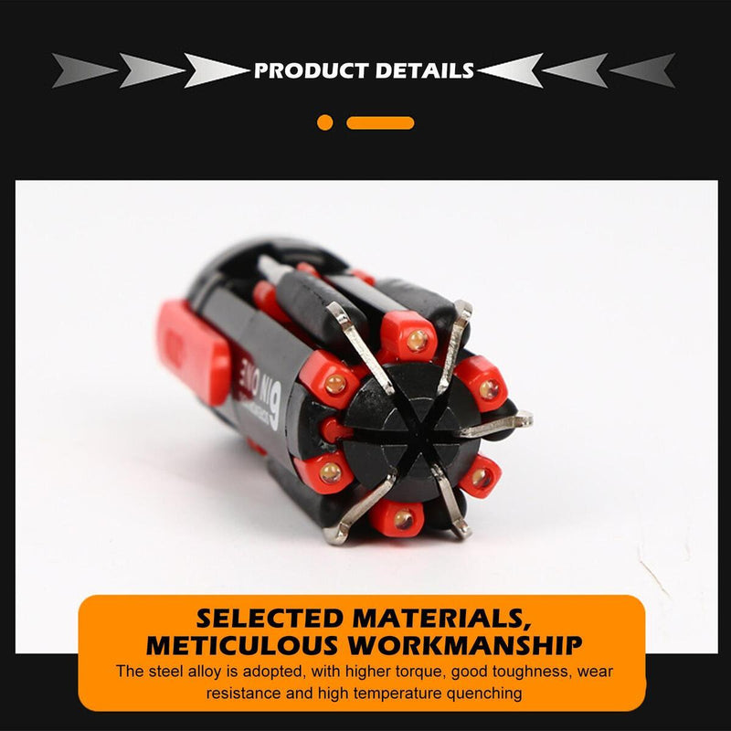 6 in 1 Screwdriver W/ 6 LED Torch Flash Light Multi-Functional Repair Tools n?~
