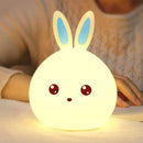 LED Mini Night Light Lamp Cute Silicone Rabbit Color Change Kids Bedroom Rooms