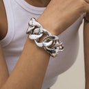 Hip Hop Twist Thick Chain Bracelet Women Simple Geometric Hand Chain Jewelry