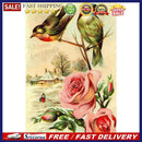5D Mosaic Retro Flowers Birds Full Round Drill Diamond Drawing Art Handicraft
