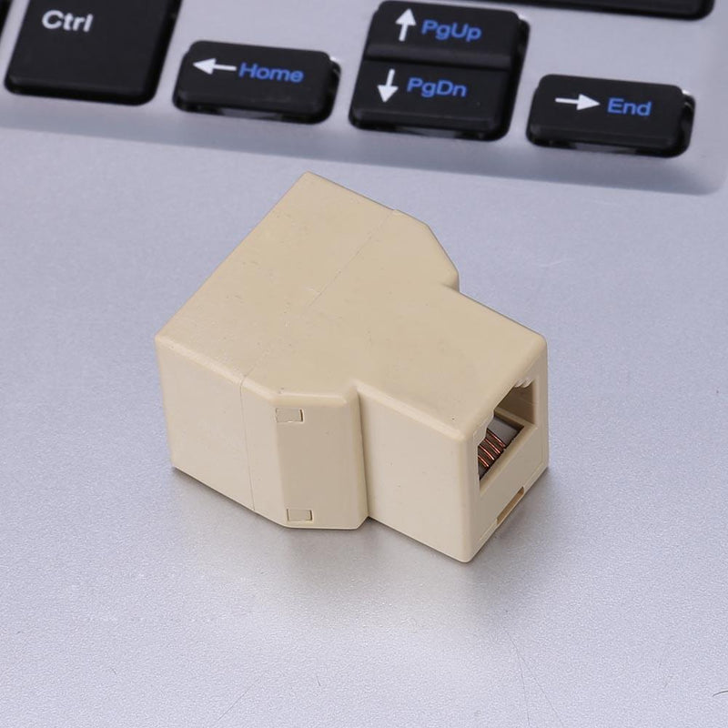 1 to 2 RJ11 Female Telephone Wire Splitter Converter Adapter Wire Connector