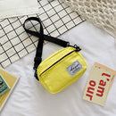 Fashion Women Canvas Patchwork Crossbody Phone Bag Mini Handbags (Yellow)