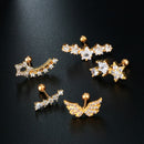 Punk Rock CZ Ear Piercing Stud Earrings Body Jewelry Cartilage Helix Tragus