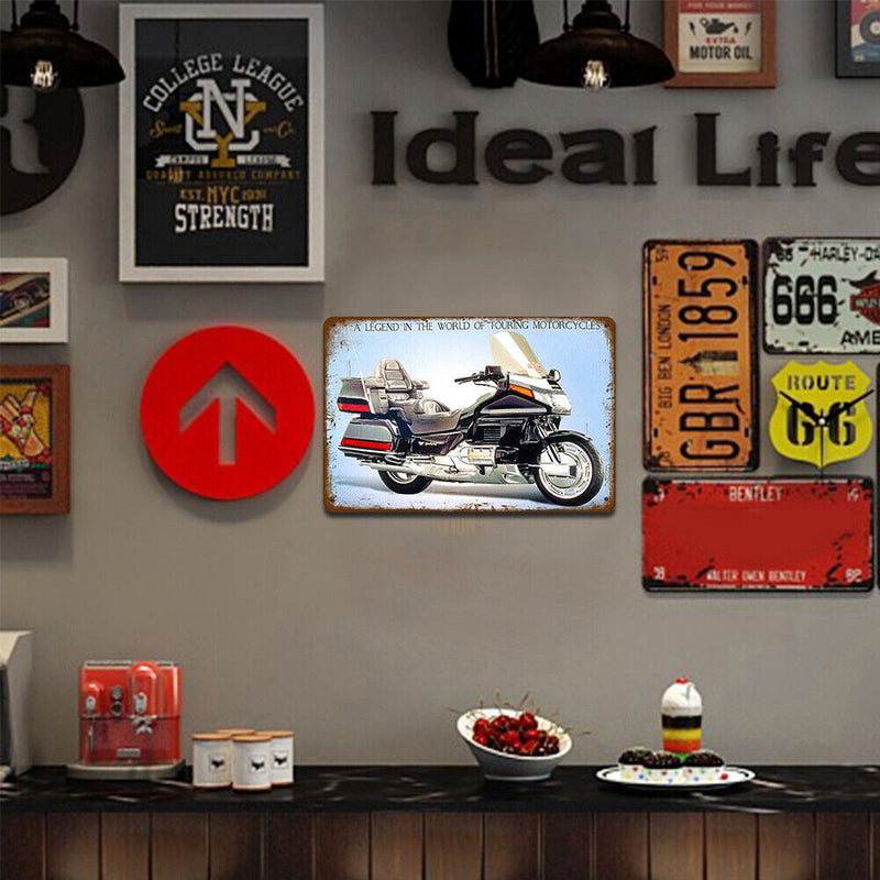 Motorcycle Plate Metal Tin Sign Retro Shabby Plaque for Bar Pub Club Cafe