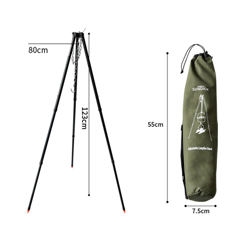 Camping Stativgrill Stativkocher für Outdoor Wandern Lagerfeuer Kochen BBQ