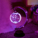 LED Globe Rattan Ball Lamp-Wrought Iron Rattan Hemp Ball Light (Purple) Newly