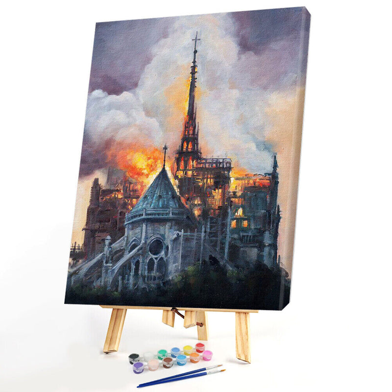 DIY Digital Oil Paint By Number Notre Dame De Paris