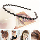 Men Women Black Fashion Sports Hairband Hoop Metal Wavy Headband