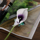 10pcs Calla Bridal Wedding Bouquet  Latex Real Feeling Flower Purple